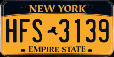 NY license plate HFS3139