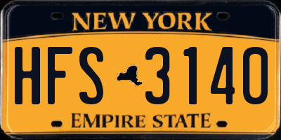 NY license plate HFS3140