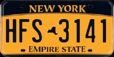 NY license plate HFS3141