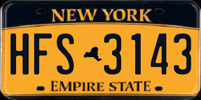 NY license plate HFS3143