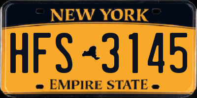 NY license plate HFS3145