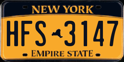 NY license plate HFS3147