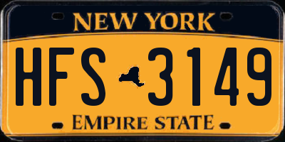 NY license plate HFS3149