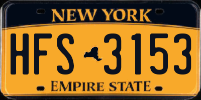 NY license plate HFS3153