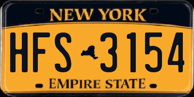 NY license plate HFS3154