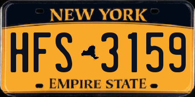 NY license plate HFS3159
