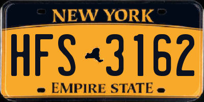 NY license plate HFS3162