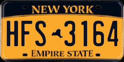 NY license plate HFS3164
