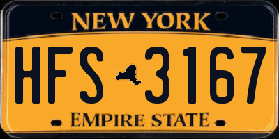 NY license plate HFS3167