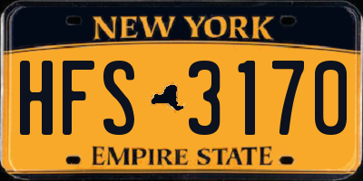 NY license plate HFS3170