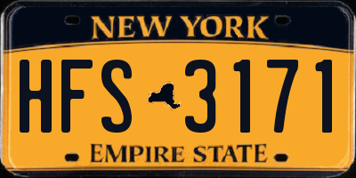 NY license plate HFS3171