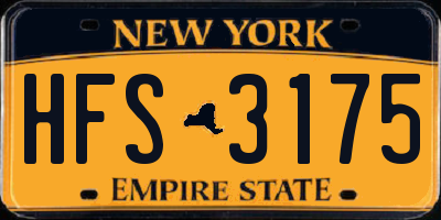 NY license plate HFS3175