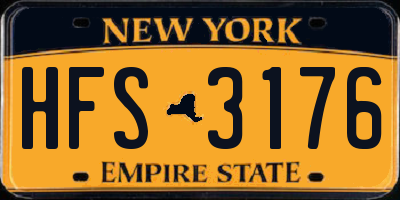 NY license plate HFS3176