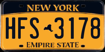 NY license plate HFS3178