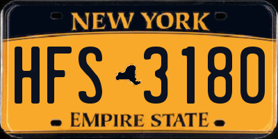 NY license plate HFS3180