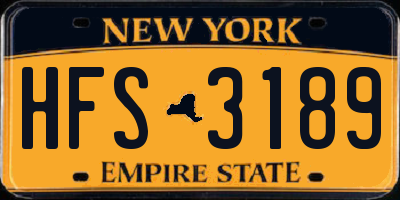 NY license plate HFS3189