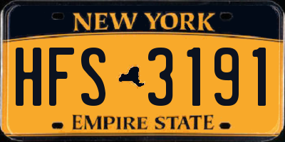 NY license plate HFS3191