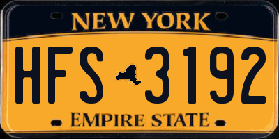 NY license plate HFS3192