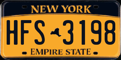 NY license plate HFS3198