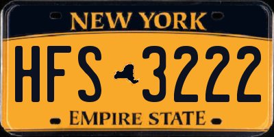 NY license plate HFS3222
