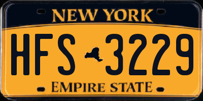 NY license plate HFS3229