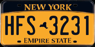 NY license plate HFS3231