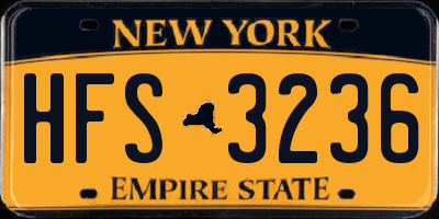 NY license plate HFS3236