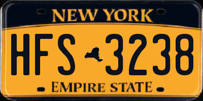 NY license plate HFS3238