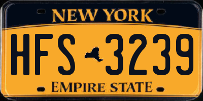 NY license plate HFS3239
