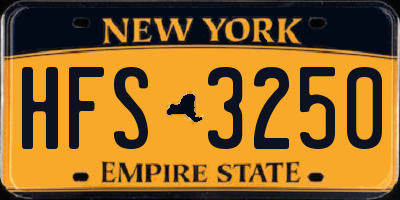 NY license plate HFS3250