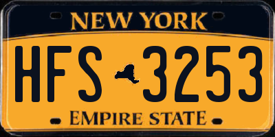 NY license plate HFS3253