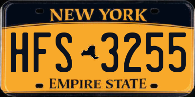 NY license plate HFS3255