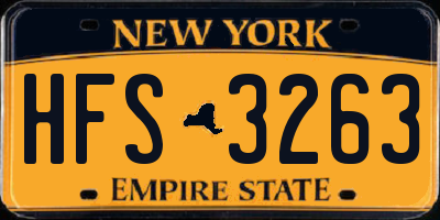 NY license plate HFS3263