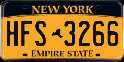 NY license plate HFS3266