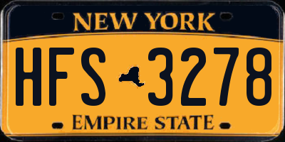 NY license plate HFS3278