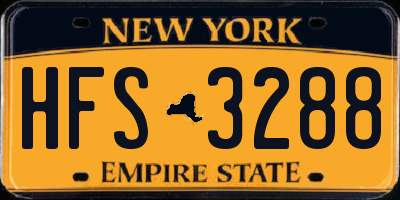 NY license plate HFS3288