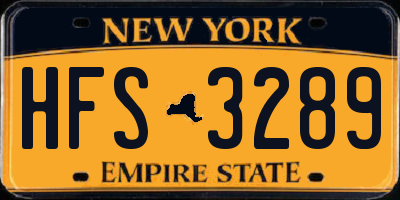 NY license plate HFS3289