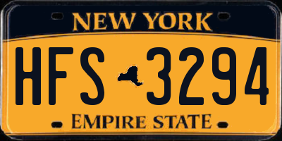 NY license plate HFS3294