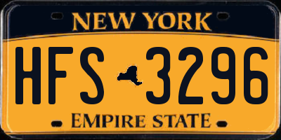 NY license plate HFS3296