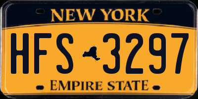 NY license plate HFS3297