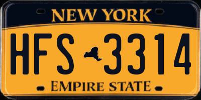 NY license plate HFS3314