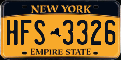 NY license plate HFS3326