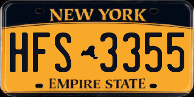 NY license plate HFS3355