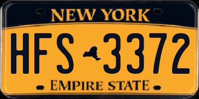 NY license plate HFS3372