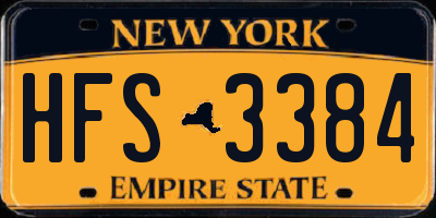 NY license plate HFS3384