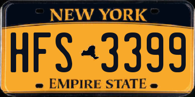 NY license plate HFS3399