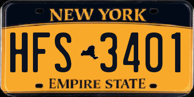 NY license plate HFS3401