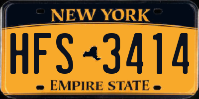 NY license plate HFS3414