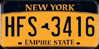 NY license plate HFS3416