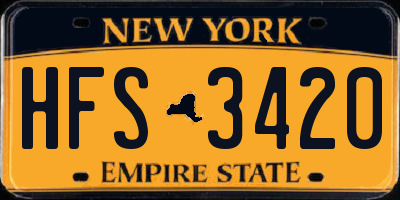 NY license plate HFS3420